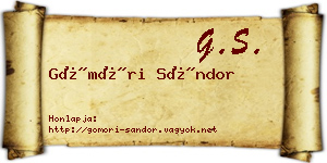 Gömöri Sándor névjegykártya